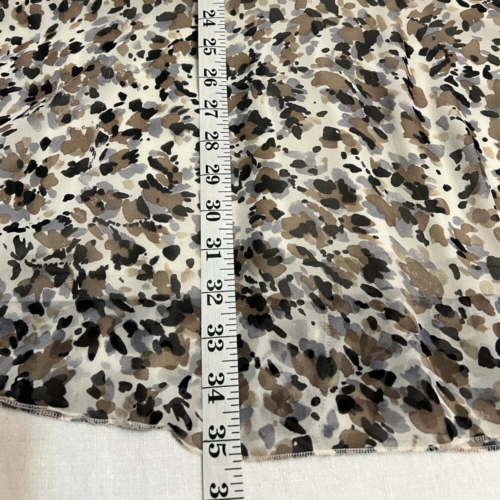 Kensie 100% Silk Dress Sz 4 Brown Animal Print Criss Cross Back Mini Cocktail - Picture 11 of 12